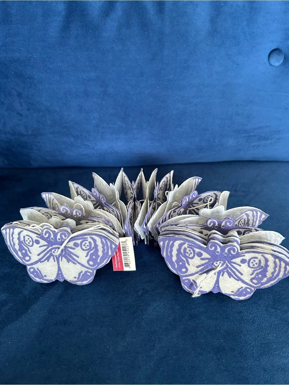Ten Thousand Purple & Cream Butterfly Garland Accent Decoration - Picture 2 of 4